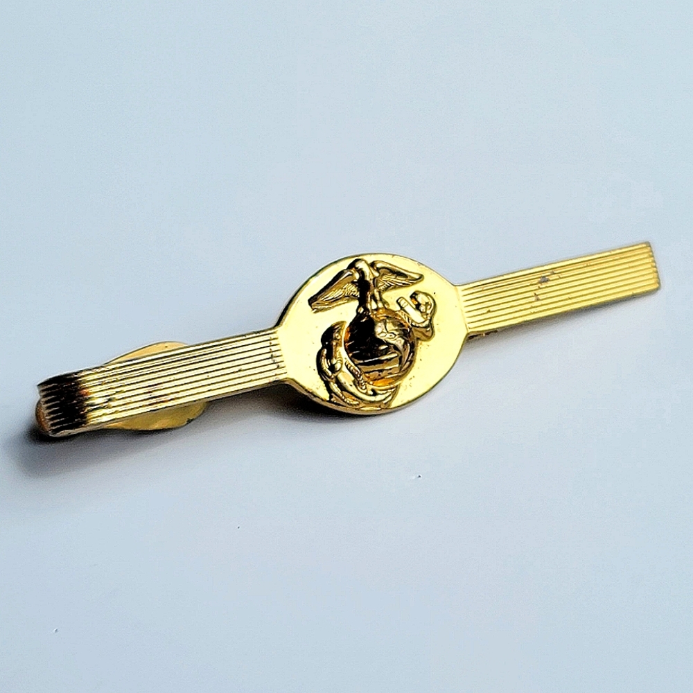 Vintage |  1950's USMC Tie Clip |  Marine Corps |  Brass